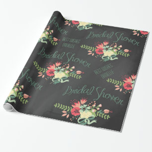 De Regalo Chalkboard Bridal Shower Flores envolver papel