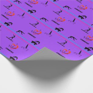 De Regalo Chica "Amo la Gimnasia" Papel envuelto morado