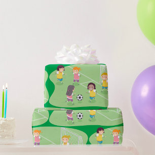 De Regalo Chicas jugando al fútbol envolviendo papel