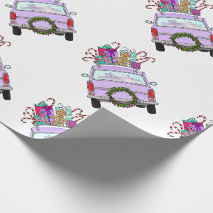 De Regalo Coche morado con Navidades regalos Papel envuelto