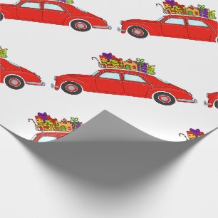 De Regalo Coche rojo con Navidades regalos Papel envuelto