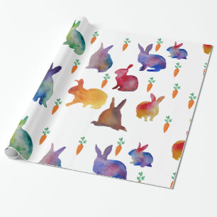 De Regalo Conejos y zanahorias arte acuático Papel envuelto