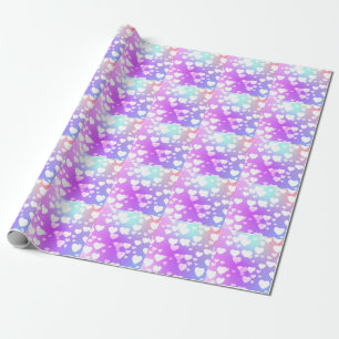 De Regalo Corazones arcoiris envolviendo papel