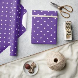 De Regalo Corazones pequeños sobre papel violeta morado bril