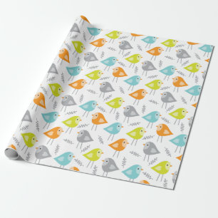 De Regalo Cute Aves Modernas Papel Envuelto