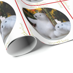 De Regalo Cute White Teddy Bears Navidades envolver papel