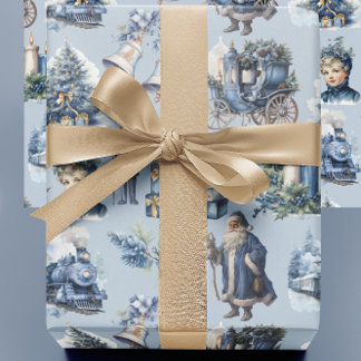 De Regalo Dusty Blue Victorian Navidades envolviendo papel