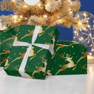 De Regalo El ciervo dorado sobre el papel verde