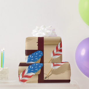 De Regalo Escritura Patriótica Pluma sobre Papel Antiguo