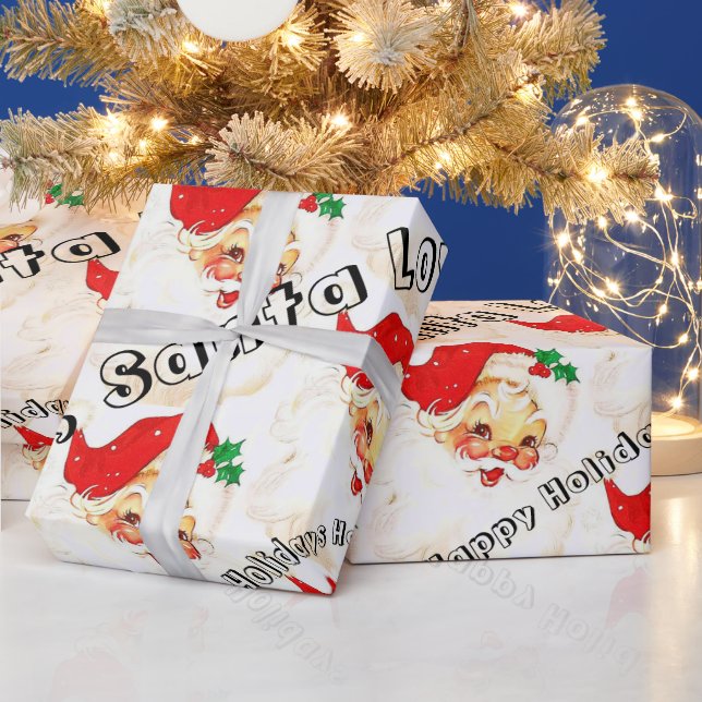 De Regalo Felices vacaciones envolvimiento Papel Vintage San (Vacaciones)