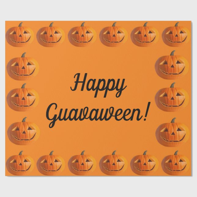 De Regalo Feliz Guavaween Jack-O-Lanterns Papel envuelto (Superficie plana)