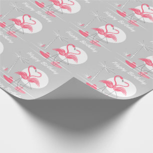 De Regalo Flamingo Love Happy Birthday envoltura papel