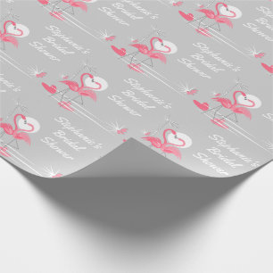 De Regalo Flamingo Love Side Bridal Shower papel envolvente
