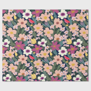 De Regalo Flores y pájaros coloridos y encantadores Papel en