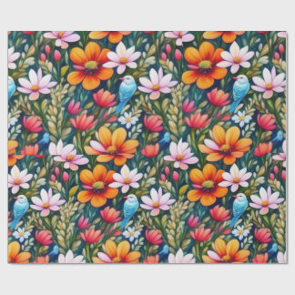 De Regalo Flores y pájaros coloridos y encantadores Papel en