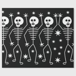 De Regalo FUN HALLOWEEN SKELETONS AJUSTE papel con ESTRELLAS