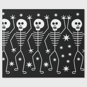 De Regalo FUN HALLOWEEN SKELETONS AJUSTE papel con ESTRELLAS