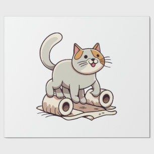 De Regalo Gato jugando con papel higiénico