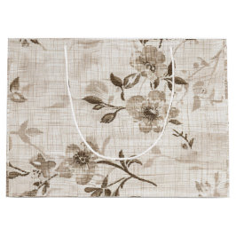 De Regalo Grande Bolsa decorativa con diseño floral marrón