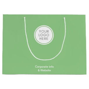 De Regalo Grande Bolsa verde corporativa con logotipo y detalles co
