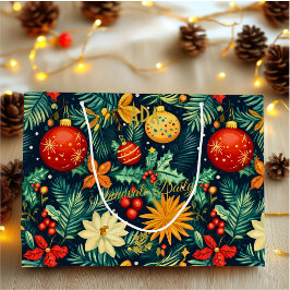 De Regalo Grande Navidades vibrantes entregan bolsa con baubles y h