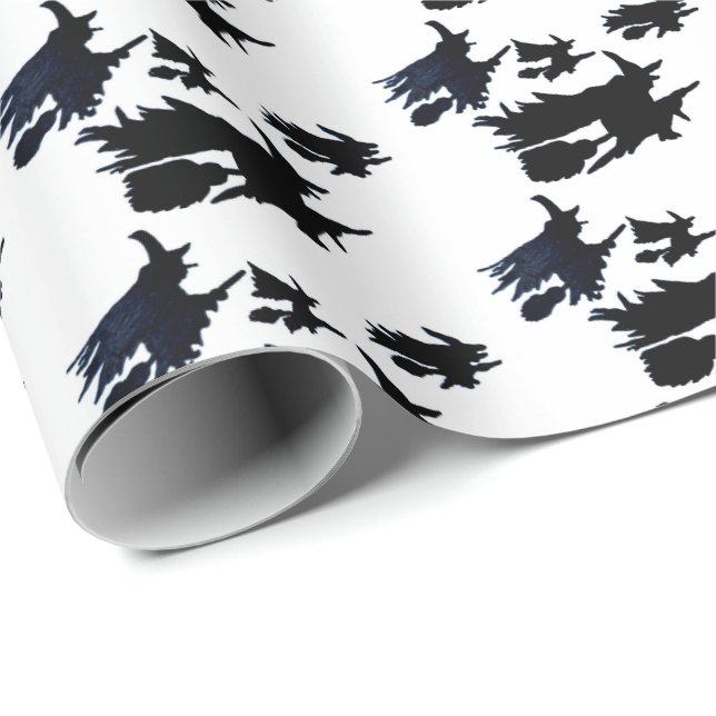 De Regalo HALLOWEEN FLYING WITCHES papel envolvente (Esquina del rollo)