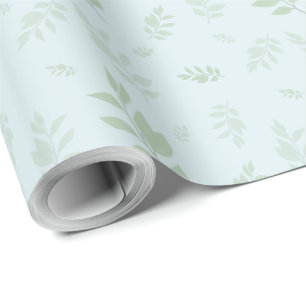 De Regalo Hojas verdes botánicas cortas envolver papel
