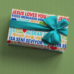 De Regalo Jesús Te Ama Los Idiomas Envuelto Papel