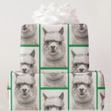 Llama acuarela envolver papel sonrisas alpaca