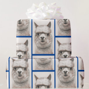 De Regalo Llama acuarela envolver papel sonrisas alpaca