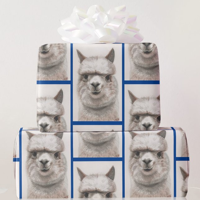 De Regalo Llama acuarela envolver papel sonrisas alpaca (Subido por el creador)