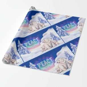 De Regalo Los osos polares Navidades PEACE envuelven papel
