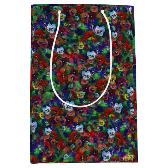 De Regalo Mediana Bolsa Pansy Gift (roja) (Anverso)