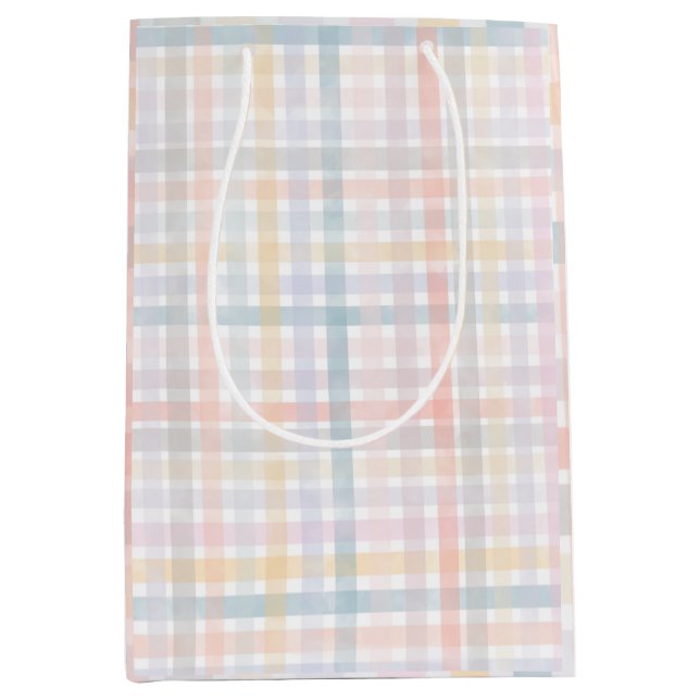 De Regalo Mediana Bolsa Pastel Checkered (Anverso)