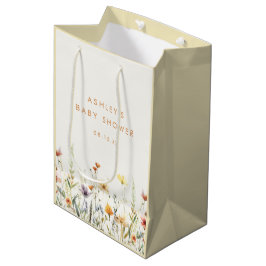 De Regalo Mediana Bolsa Rustic Wildflower Baby Shower Medium Gift