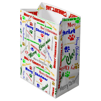 De Regalo Mediana Navidades brillantes medianos Gira Bolsa con Perro