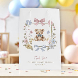 De Regalo Mediana Suave Pastel Teddy Bear Baby Shower Gracias Bolsa