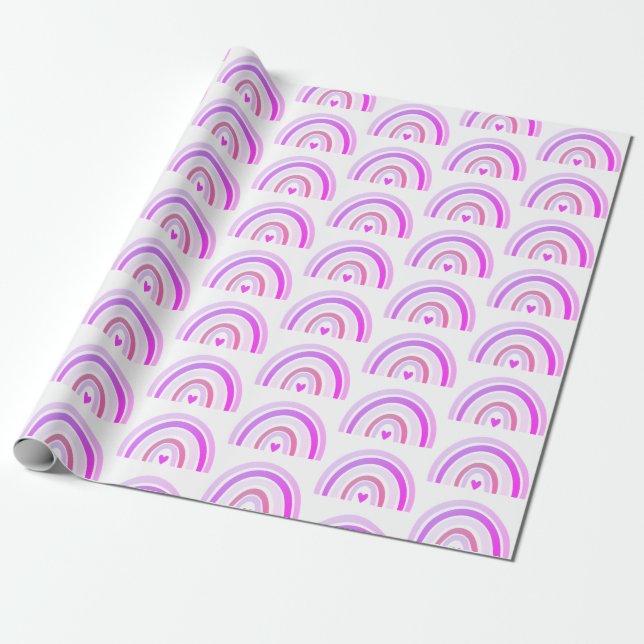 De Regalo Moda Boho Cute Papel Acondicionado Purple Rainbow (Desenrollado)