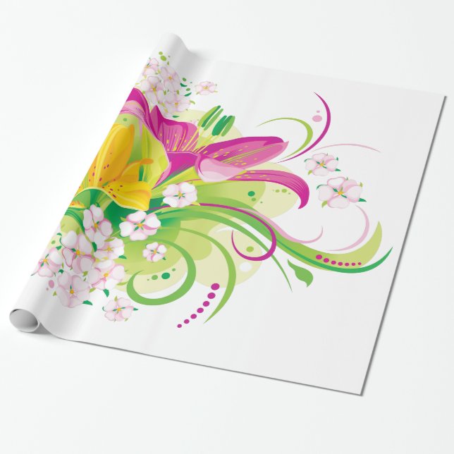 De Regalo Moda floral 15 Papel envuelto (Desenrollado)