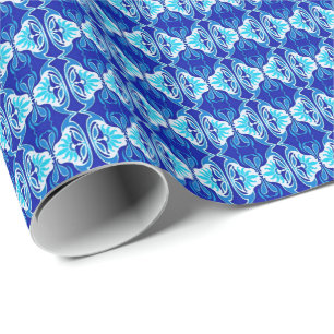 De Regalo Modelo del papel pintado del art déco - azul y
