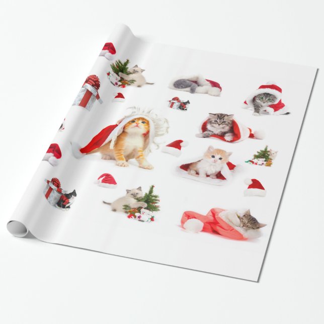 De Regalo Navidades Adorables Gatitos Envolver Papel (Desenrollado)