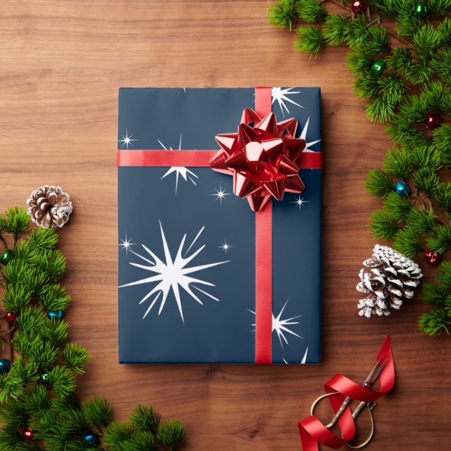 De Regalo Navidades azules blancos estrenan papel para envol (Regalo de vacaciones)