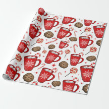 Navidades Chocolate caliente y dulces Papel envuel