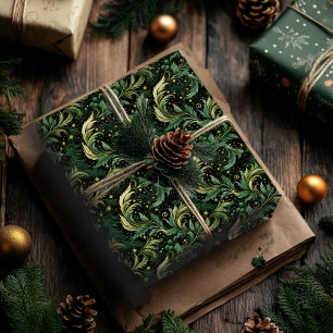 De Regalo Navidades envolviendo papel con nalgas verdes oscu