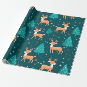 De Regalo Navidades envolviendo papel con reno