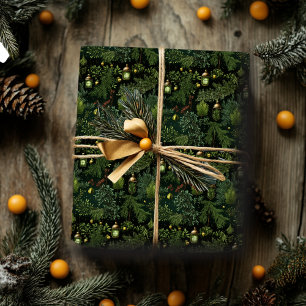 De Regalo Navidades envolviendo papel en verde forestal