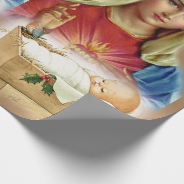 De Regalo Navidades envolviendo papel Mary Baby Jesus (Esquina)