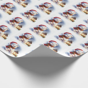 De Regalo Navidades envolviendo papel oso polar