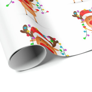 De Regalo Navidades envolviendo papel rudolph