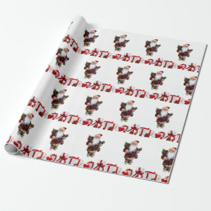 De Regalo Navidades envolviendo papel Santa